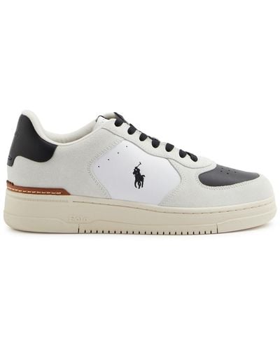 Polo Ralph Lauren Masters Panelled Leather Trainers - White