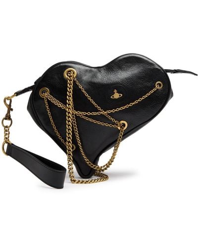 Vivienne Westwood Cora Chain-Embellished Leather Cross-Body Bag - Black