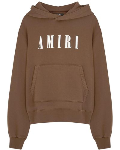 Amiri Logo Hooded Cotton Sweatshirt - Brown