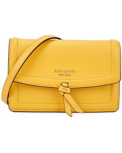 Kate Spade Knott Grained Leather Cross-body Bag - Yellow