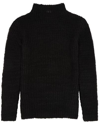Dries Van Noten Milla Open-knit Linen-blend Jumper - Black