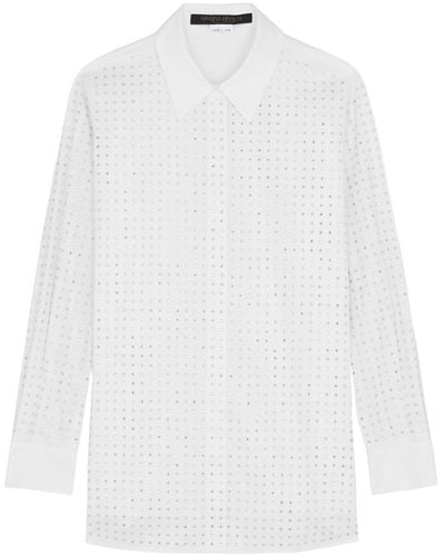 Marina Rinaldi Candore Crystal-embellished Cotton Shirt - White