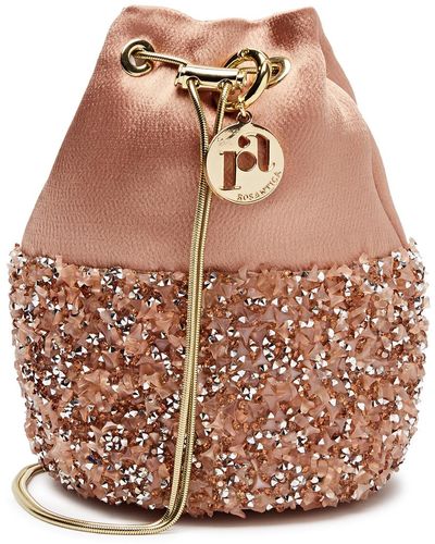 Rosantica Baia Embellished Satin Pouch - Brown