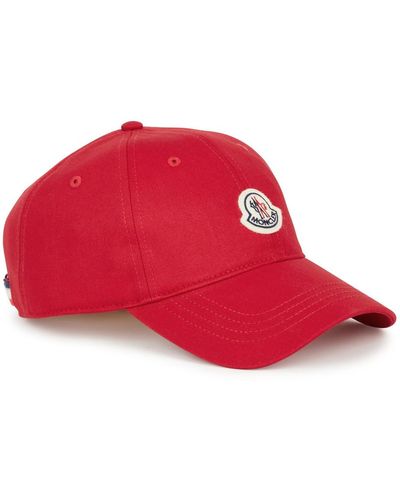 Moncler Logo Cotton-twill Cap - Red