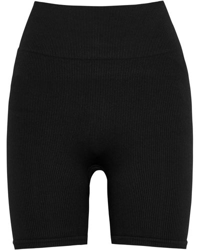Prism Composed Ribbed Stretch-jersey Cycling Shorts - Black