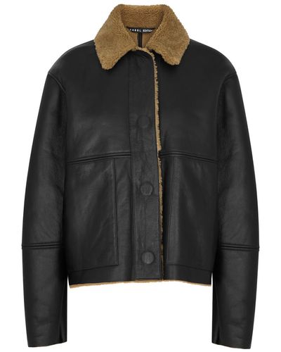 Kassl Shearling-lined Reversible Leather Jacket - Black