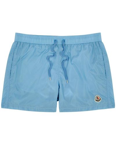 Moncler Logo Shell Swim Shorts - Blue