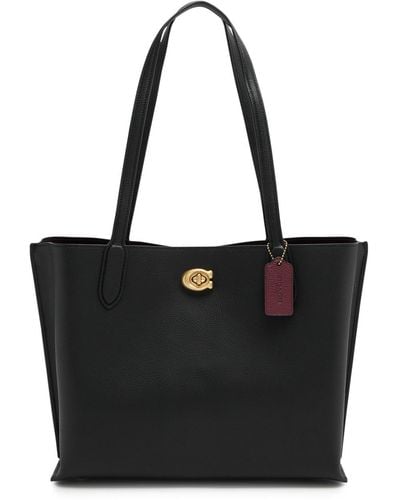 COACH Willow Leather Tote - Black