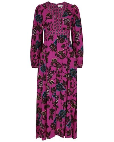 Diane von Furstenberg Anjali Floral-print Midi Dress - Purple