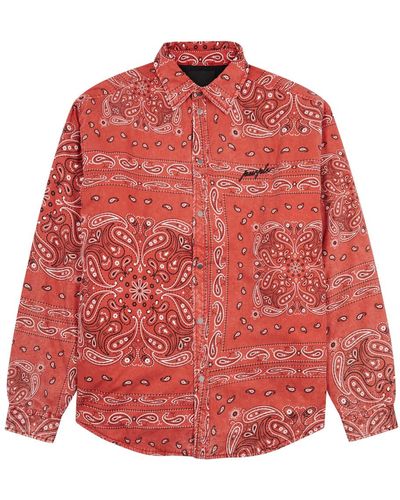 Purple Brand Bandana-print Padded Cotton Shirt - Red