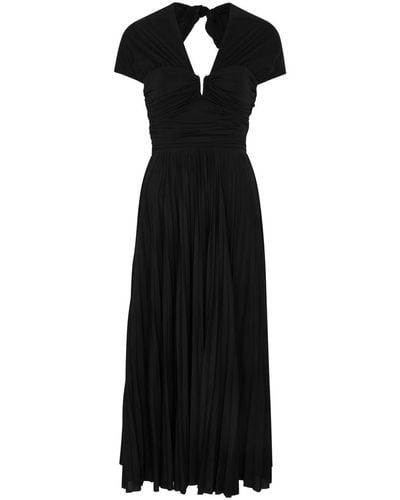 Rebecca Vallance Madison Pleated Jersey Midi Dress - Black