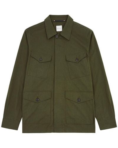 Paul Smith Herringbone Cotton-Blend Overshirt - Green