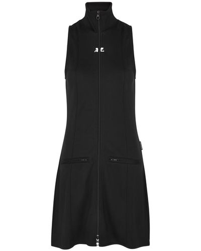 Courreges Logo Jersey Mini Dress - Black