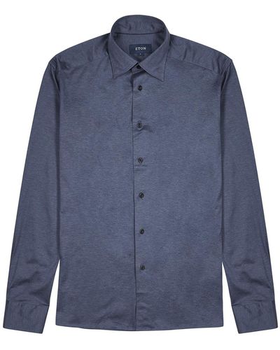 Eton Blue Cotton-jersey Shirt