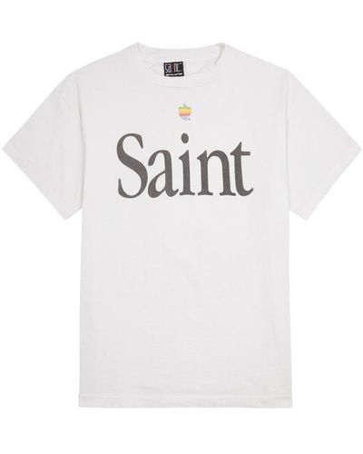 SAINT Mxxxxxx Saint Printed Cotton T-shirt - White