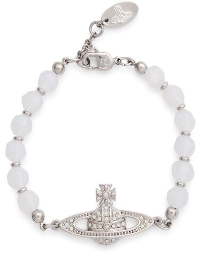 Vivienne Westwood Messaline Orb Beaded Bracelet - White