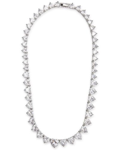 Fallon Monarch Heart Rivere Embellished Necklace - White