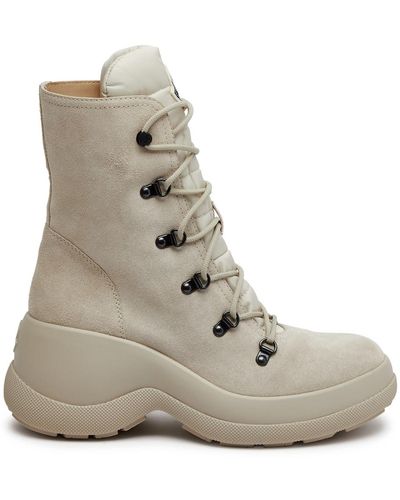 Moncler Resile Trek Suede Ankle Boots - Natural