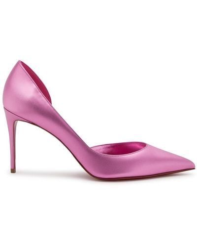 Christian Louboutin Iriza 85 Metallic Leather Court Shoes - Pink