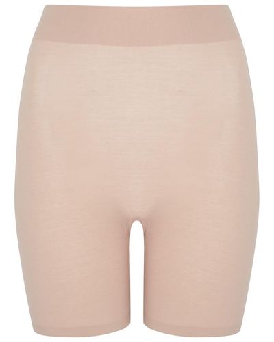 Wolford Contour Control Stretch-cotton Shorts - Natural