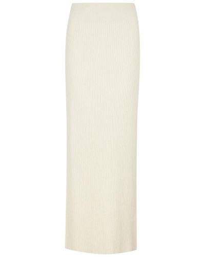 Totême Bouclé Cotton-Blend Maxi Skirt - White