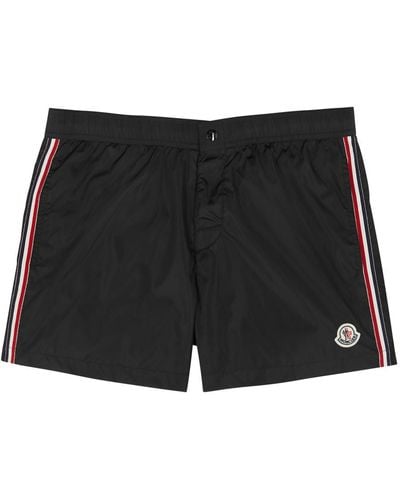 Moncler Striped Logo Shell Swim Shorts - Black