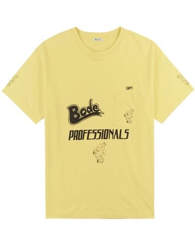 Bode Professionals Printed Cotton T-shirt - Yellow