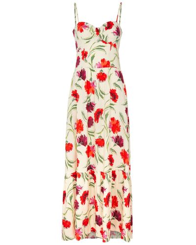 Diane von Furstenberg Etta Floral-print Rayon Maxi Dress - Red