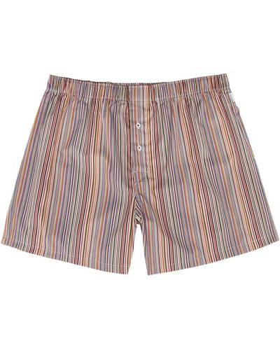 Paul Smith Striped Cotton Boxer Shorts - Multicolour