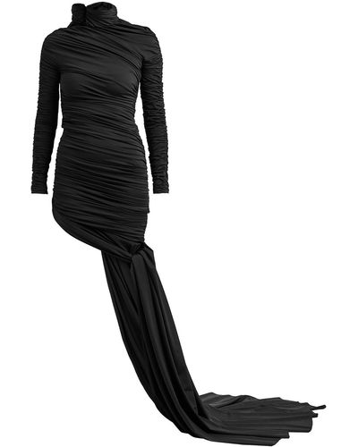 Balenciaga Ruched Draped Dress - Black