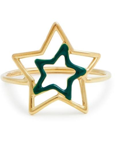 Aliita Estrella Star 9kt Gold Ring - Blue