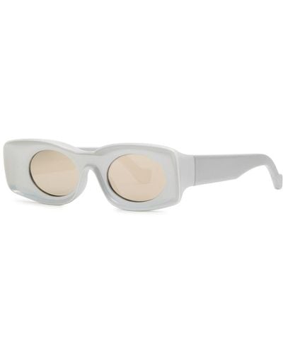 Loewe Iridescent Rectangle-Frame Sunglasses - White