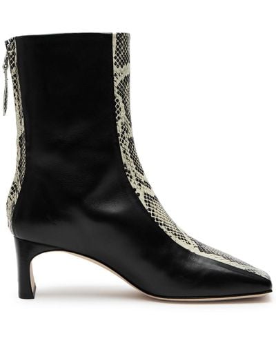Aeyde Manu 55 Panelled Leather Ankle Boots - Black