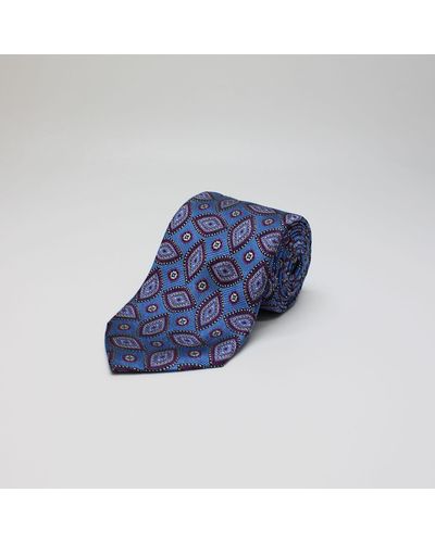 Harvie & Hudson Royal Blue Abstract Woven Silk Tie