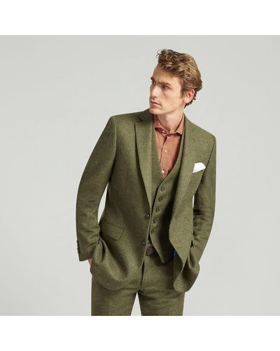 Harvie & Hudson Dark Green Tweed Jacket