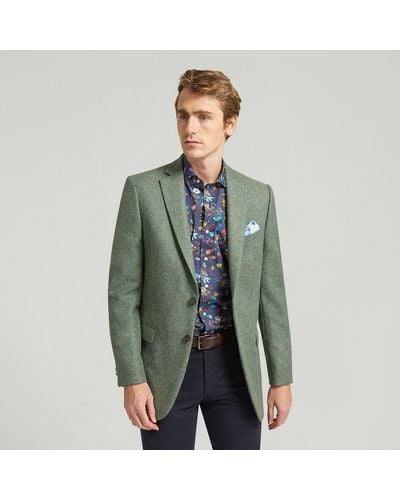 Harvie & Hudson Sage Green Tweed Jacket