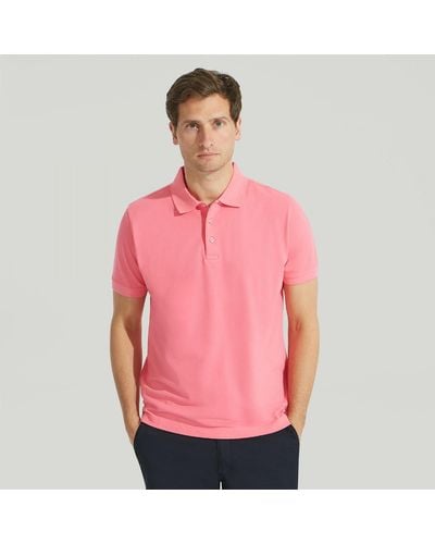 Harvie & Hudson Coral Pink Cotton Polo Shirt