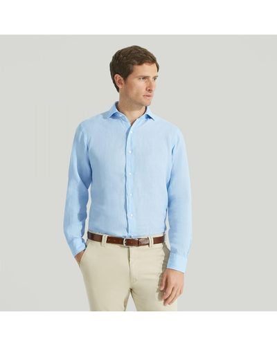 Harvie & Hudson Sky Blue Pure Linen Shirt