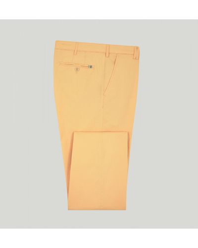 Harvie & Hudson Lemon Meyer Cotton Classic Trouser - Yellow