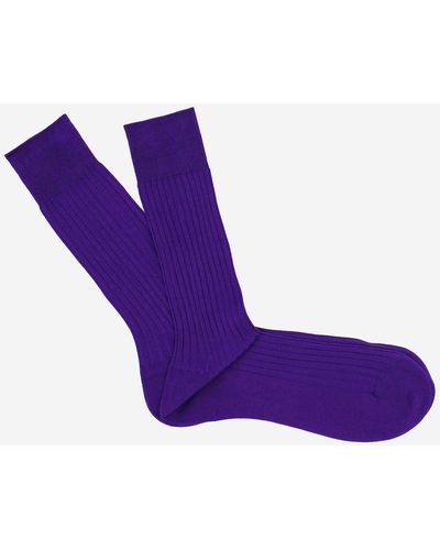 Harvie & Hudson Purple Cotton Sock