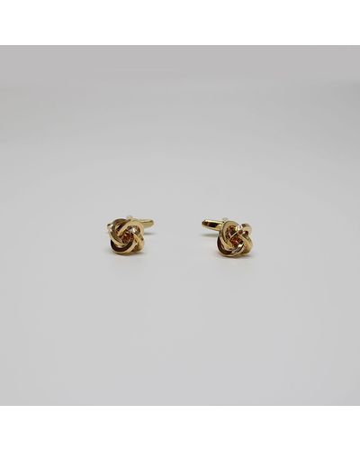 Harvie & Hudson Gold Knot Cufflink - Metallic