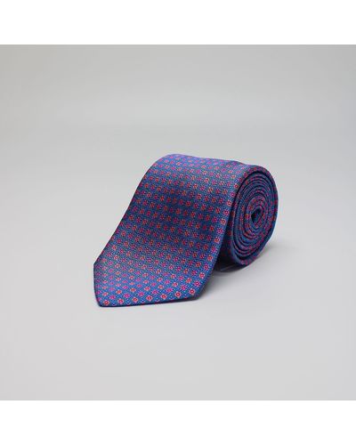 Harvie & Hudson Blue Boxes Woven Silk Tie