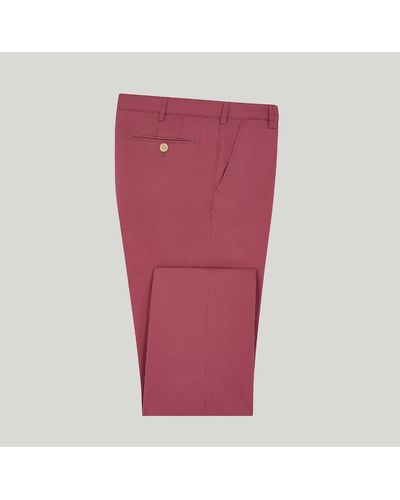 Harvie & Hudson Rose Pink Meyer Cotton Classic Trouser