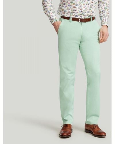 Harvie & Hudson Mint Green Meyer Cotton Classic Trouser