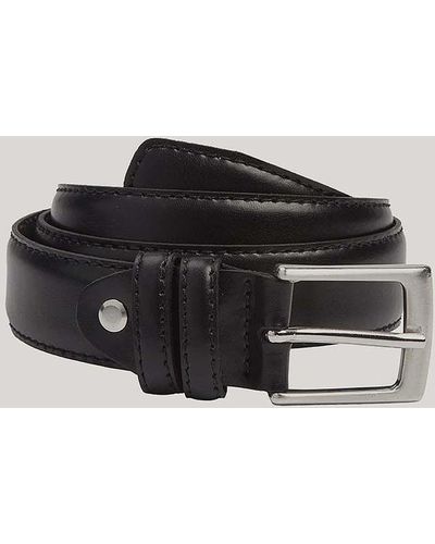 Harvie & Hudson Black Leather Belt