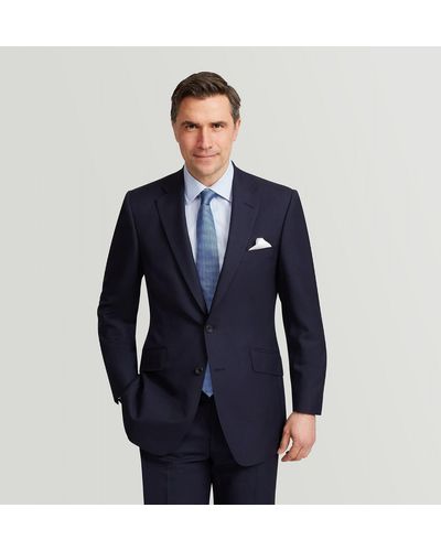 Harvie & Hudson Navy Premium English Wool Suit - Blue