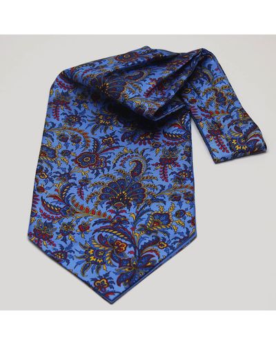 Harvie & Hudson Blue Paisley Silk Cravat