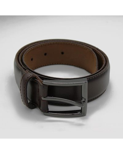 Harvie & Hudson Dark Brown Leather Belt