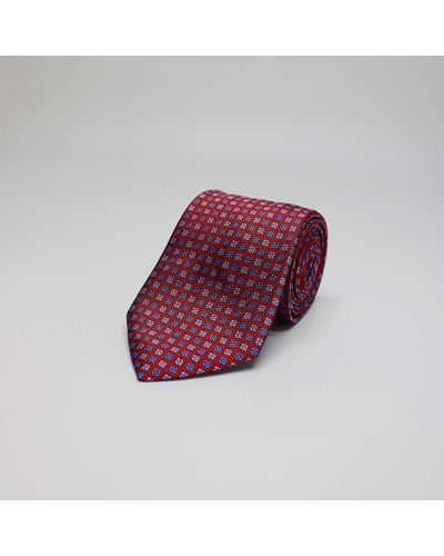 Harvie & Hudson Red Boxes Woven Silk Tie