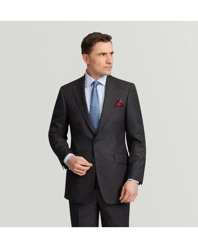 Harvie & Hudson Grey Premium English Wool Suit - Black